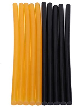 Ailgely 10 Pc Hot Melt Glue Sticks, Dent Removal Stick Adhesive Craft Repair Tool with Yellow and Black Sticks for Car, Wood, Metal, and Plastic