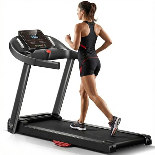Kdtoll Cinta de Correr Plegable con Inclinación 15%, Cinta de Andar para Casa 14 km/h, Motor Sin Escobillas 3.0 HP, Pantalla LED, 12 Programas Preestablecidos, Soporte 136 kg