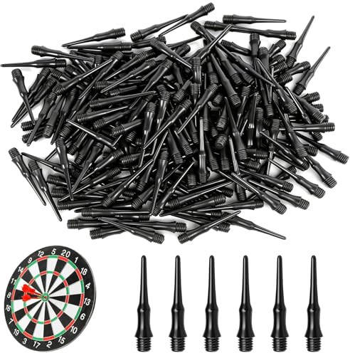 HURODZ 200 puntas de dardos blandas, puntas de plástico, puntas de plástico para dardos, puntas de dardos suaves, puntas de plástico, no son fáciles de romper, color negro