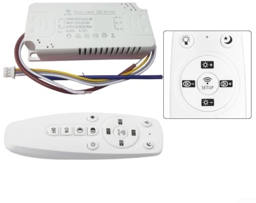 Transformateur pilote LED 2,4 G avec télécommande pour ruban LED à intensité variable - Sortie de 24 W à 80 W, tension réglable de 60 à 200 V, boîtier ABS, W (40-60) X2 120 W