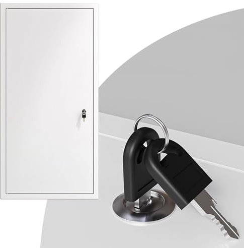 Copertura per pannello di accesso a parete personalizzabile con serratura a chiave, portello di servizio bianco per cavi elettrici, piastra di accesso a soffitto (45 x 85 cm)