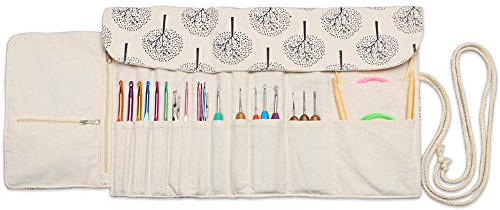 Teamoy Rollentasche für Zubehör von Häkelhaken, Passend für 11 Zoll, Baum | Tasche für Häkelnadeln stricknade, Bambus Nadel,Häkelnadel und Rundstricknadeln (Nur Tasche)