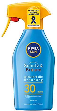 NIVEA SUN Sonnenspray, Lichtschutzfaktor 30, Trigger-Sprühflasche, Schutz und Bräune, 300 ml