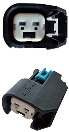 Greenspirits KFZ Ersatz Stecker Einspritzdüse Benziner BOS EV6 / EV14 BLACK (FEMALE) 15419715, 72098-06, 34062-0047 kompatibel Bosch Delphi Injektoren Motor Einspritzung