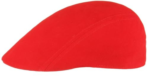 Swing Flatcap Schildmütze Herren - Schirmmütze Schiebermütze Herrencap mit Schirm, Klettverschluss Frühling-Sommer Herbst-Winter - One Size rot