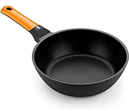 BRA Efficient Orange Sartén honda 28 cm, aluminio fundido con antiadherente Platinum Plus, apta para todo tipo de cocinas incluida inducción, libre de PFOA