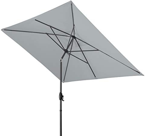 derby Basic Lift NEO 250x200 – Rechteckiger Sonnenschirm – Höhenverstellbar – ca. 250x200 cm – Hellgrau