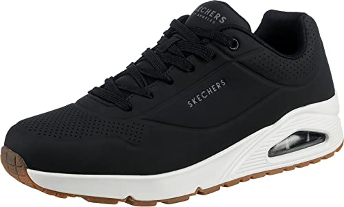Skechers Men's Uno Stand on Air Sneaker, Dark Black Durabuck Trim, 11 UK