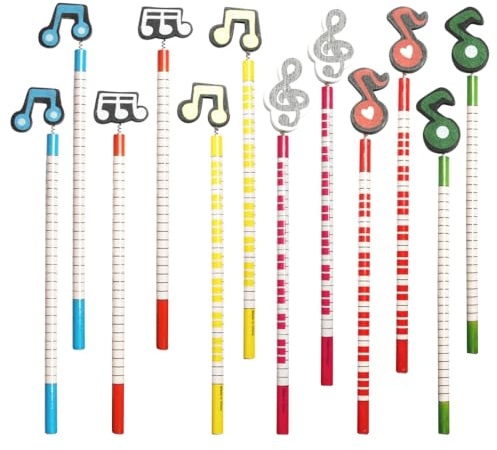 STOBOK 12 Stücke Nette Holzbleistifte Musiknoten, Form Bleistifte, Musiknoten Bleistifte Set Aus Holz Und Kunststoff FüR Kinder Und SchüLer für Zum Schreiben Und Zeichnen