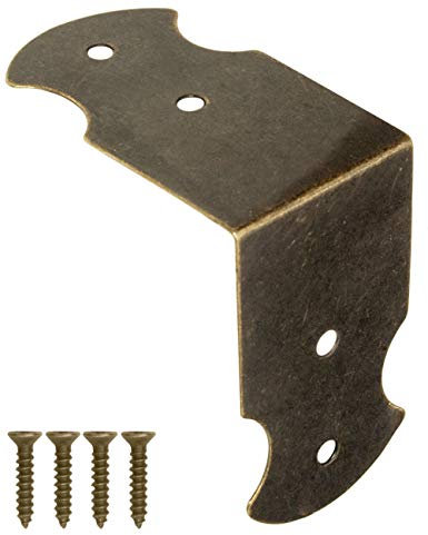 FUXXER 15 conectores angulares para muebles, diseño vintage de latón, 42 x 25 mm