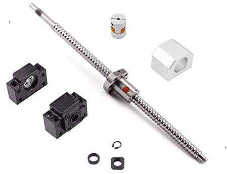 Vite a Ricircolo di Sfere SFU1604 RM1604 Longitud 1900mm Diam 16mm con Tuerca y Carcasa Montaje para la Tuerca+Soportes de Extremo BK/ BF12 + Acoplador para CNC, Longitud lunghezza 74.8 inch/ 1900mm