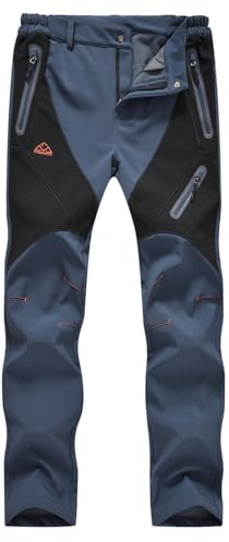 donhobo Softshellhose Damen Gefüttert Winterhose Wasserdicht Schnelltrocknen Outdoorhose Winddicht Warm Skihose Jogging Trekking Sporthose Grau XL