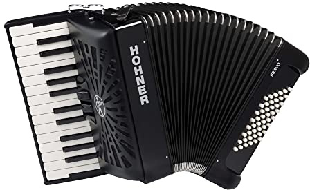 Hohner Bravo II 48 Chromatic Piano Key Accordion (Black)