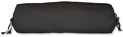 Neck Roll Pillow Cover -100% Cotton Removable Black Cover with Draw String Closure on Both Ends 6 diameters (Black Cover Only, 6x16 inches)