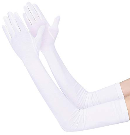 Guanti lunghi da donna, protezione solare, maniche a braccio, guanti per touch screen, in cotone traspirante, lunghezza del gomito, protezione UV, guanti per sport all'aria aperta, guanti da ciclismo
