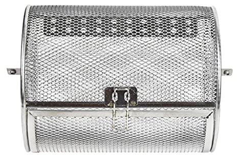 FOLODA Barbecue Skewers, Stainless Steel Rotisserie Grill Roaster Drum Oven Basket for Roast Baking Peanut Dried Nut Coffee Beans BBQ
