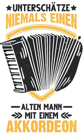 Akkordeonist Notizbuch: Ziehharmonika Mann Akkordeon Akkordeonist Geschenk / 6x9 Zoll / 120 leere Notenblätter Seiten