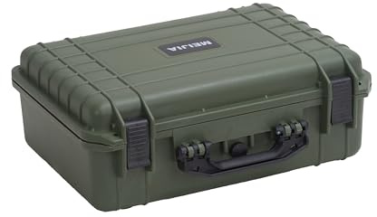 MEIJIA All Weather IP67 Waterproof Hard Protective Case, Hard Camera Case with Customizable Foam,Perfectly Protection of Camera, Drones, Pistols, Equipments,18.5 x14.06x6.93inches (Green)