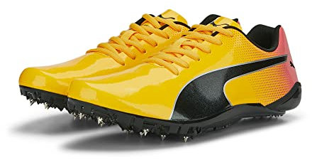 PUMA Evospeed Prep Sprint 3, Zapatillas de Atletismo Unisex Adulto, Sun Stream Sunset Glow Schwarz, 44.5 EU