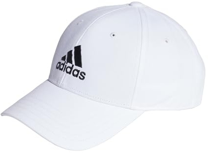 adidas Unisex Cotton Twill Baseball Cap, White/Black, XXS