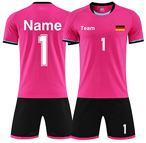 LAIFU Personalisierte Fußballtrikots T-Shirt Shorts Jeder Name Nummer Team Logo - Fußballtrikot Kinder Erwachsener Benutzerdefiniert Trikot