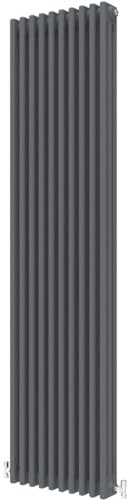Radbliss Vertical Traditional 3 Column Design Radiator 1800x470mm Anthracite Matt Grey Cast Iron Style Tall RAD Central Heating