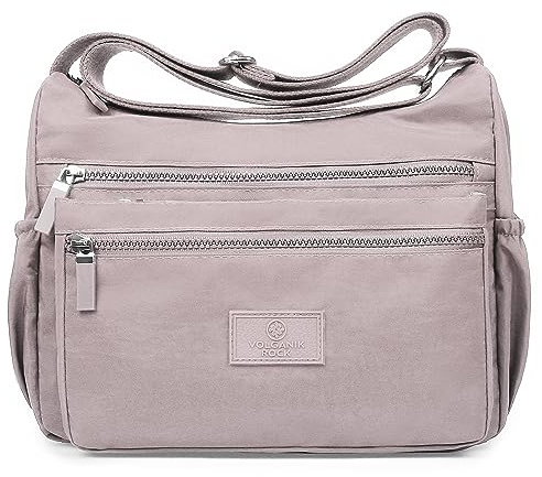 VOLGANIK ROCK Kleine Handtasche Damen aus Wasserabweisendes Nylon Umhängetasche Damen Mittelgroß Leichtgewichte Umhängetasche Schultertasche Crossbody Bag Tasche für Den Alltag Reisetasche