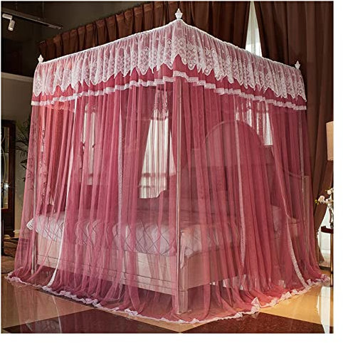 CENAP Betthimmel, luxuriöser Betthimmel mit Montagehalterung, 360 ° schützender Bettvorhang, Moskitonetz, für 1,5 m/1,8 m/2 m Einzel-Doppelbett, (Größe: 150 x 200 x 200 cm)