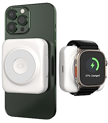 LIMETA Power Bank da 7000 mAh, doppio lato magnetico, senza fili, USB-C – Piepser amichevole – Compatibile con iPhone e IWatch – Segnalatore visivo senza problemi