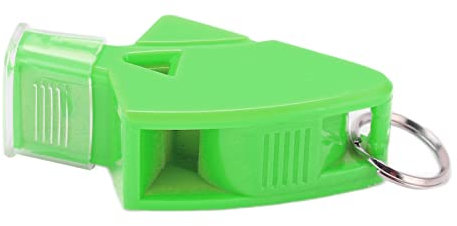 Laute Tonpfeife, Leichte Tragbare Pfeife, Schiedsrichterpfeife, Klare Kunststoffpfeife, Kleine, Farbenfrohe, Langlebige Pfeife, Sportpfeife für Outdoor-Basketball mit Trageband und Fingerclip(Grün)