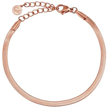 GD GOOD.designs Schlangen Armband für Damen | Flacher Armreif ohne Anhänger in Gold, Silber, Rosegold oder Schwarz | Edelstahl Schmuck 3mm breit | Wasserfest