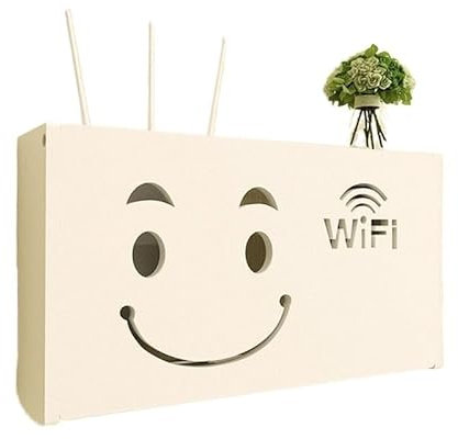 Kabelmanagement Box Wifi Router Lagerung Box Outlet Set Top Kabel Holz Fall Wand Halterung Power Streifen Schalter Verstecken Regal Hause Büro Hängen veranstalter Kabelbox (Color : B)