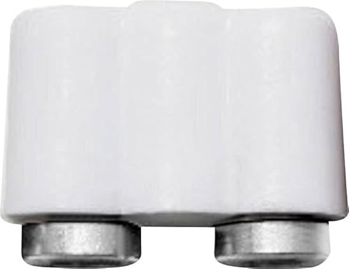 BELI-BECO 61/17 Kupplung für Doppelstecker - Miniatur-Bananenstecker mit 8mm Stiftabstand und Stift-Ø: 2,6mm - 3 Stück (Weiß)