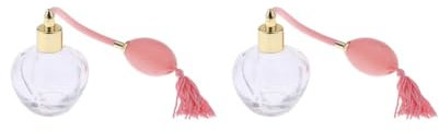 Leisurealeaneag Juego de 2 botellas de perfume vacías de cristal rellenables, atomizadores, 100 ml, rosa, 10 x 7 cm