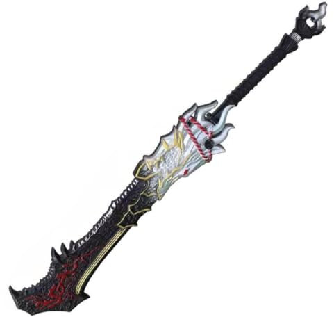 damdos Halloween Prop Naraka Cosplay Sword,Broadsword Swords Cosplay Safety PU Foam Swords Role Playing Birthdays Gifts (Black)