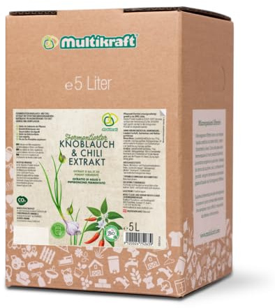 Multikraft Natürlicher Pflanzenschutz - Stärken Sie Ihre Pflanzen mit unserem fermentierten Knoblauch- & Chiliextrakt für gesundes Wachstum & Schutz vor Schädlingen im eigenen Garten, 5 Liter