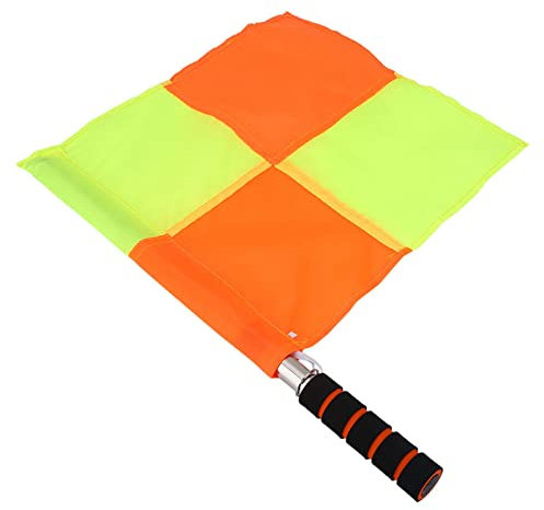 equlup 2 PCS Referee Flag, Waterproof Cloth Linesman Flag with Sponge Storage Bag for Sports Match Soccer Football Hockey Training