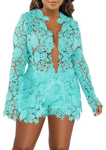 Border Europäische amerikanische Mode Damenbekleidung hohles einfarbiges Hemd langärmelige Shorts Zweiteiliges Set Weihnachtsfamilienoutfit Karierter Schlafanzug Damen