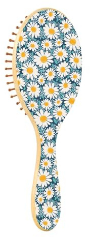 Spazzola per capelli in legno Fiori di camomilla Spazzola per capelli pagaia per le donne Spazzole per capelli in legno per le donne Spazzola per capelli di massaggio in