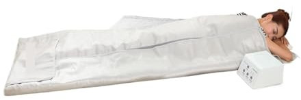 Coffret de sauna portable, tente de sauna, Couverture de sauna infrarouge for détox avec 3 zones, contrôleur de sudation, lit de sauna, chauffage corporel avec manches for soulager la douleur due stre