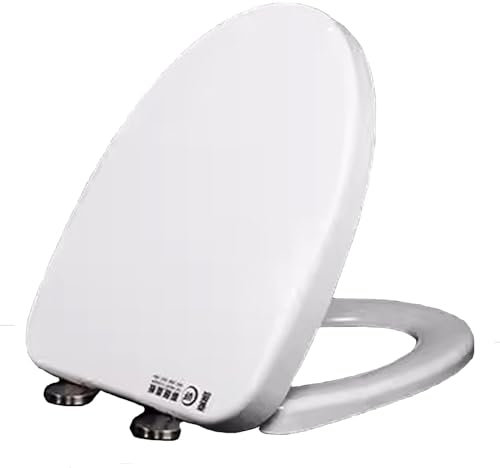 Wttfc Toilettenbrille,Wc-Sitz Aus Uf,Ovaler Toilettensitz, Sanft SchließEnd, Kein Zuschlagen, Universal-Toilettendeckel In StandardgrößE, Befestigung Oben,Weiß (Kleine V-Form),04