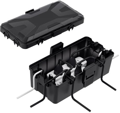 RISEMART extra große kabelbox (26.1 * 12 * 9.4cm), IP54 wasserdicht ，6 Kabeleingänge und -ausgänge Outdoor kabel safe box, Timer-Steckdose, Polypropylen