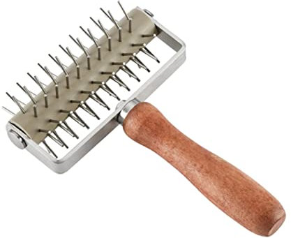 IMIKEYA Pizza Needle Drill Handle Roller Stainless Steel Material for Pizza Dough Docker for Baking Tools