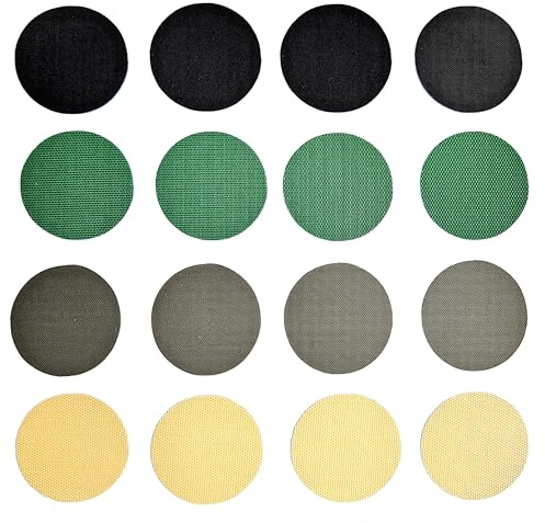 everest 1953 16er Set x-Repair Patch Selbstklebender Reparatur Aufkleber Kreise schwarz, grün, Oliv, beige Nylon Flicken für Zelte, Rucksack, Markisen, Schlauchboot, Luftmatratze, Daunenjacke