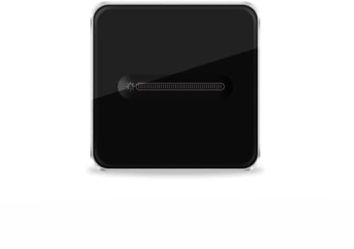 Tuya Zigbee Smart Dimmschalter, Unterstützt Helligkeitsanpassung, Sprachsteuerung, Timing-Funktionen, Glasscheibe, Kindersicherung, Zigbee Hub erforderlich (1-Gang 1-Way, Schwarz)