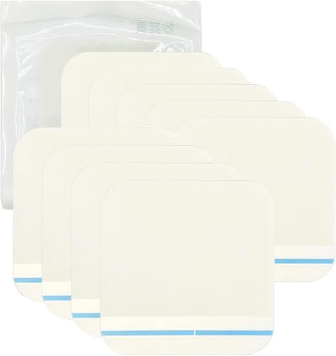 10 Stück Hydrokolloid Wundauflagen 10 x 10 cm, Extra Dünn Hydrokolloid Pflaster Große Wasserdichte Wundpflaster für Schnitte, Schürfwunden, Druckstellen, Blasen, Akne und venöse Beingeschwüre