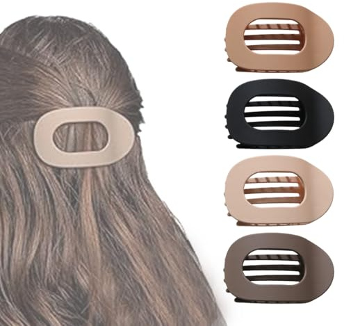 QOWUXHZ 4 Pcs Fermagli Per Capelli Piatti Mollette Capelli Donna Pinze Per Capelli Con Design Curvo Per Sdraiarsi Guidare Pinza Capelli Donna Matte Forte Tenuta Per Capelli Sottile Spessi
