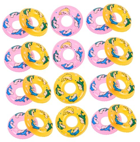 Milisten 20pcs Mini Swimming Ring Dollhouse Accessories for Toy Pool Decor Small Rings As House Decor Props for Bath Scene
