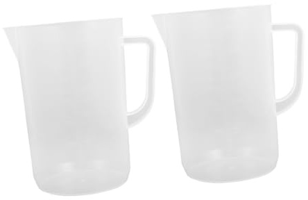 Happyyami 2 Pièces Tasse à Mesurer Plastique Transparent Capacité pour Huile de Moteur et Automobiles pour Cuisine et Entretien de Voiture