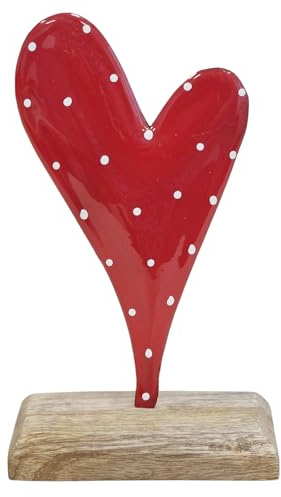 Logbuch-Verlag Herz Dekofigur Holz 10 cm – Muttertagsgeschenk Mama | Herzfigur Geburtstag Deko